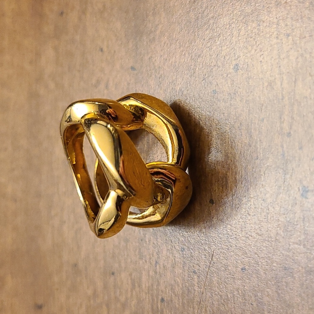 Michael Kors Precious Metal-Plated Brass Curb-Link Ring, Size 7